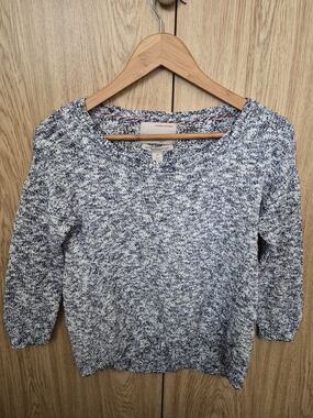 Banana Republic Marled Navy & White Crewneck Sweater